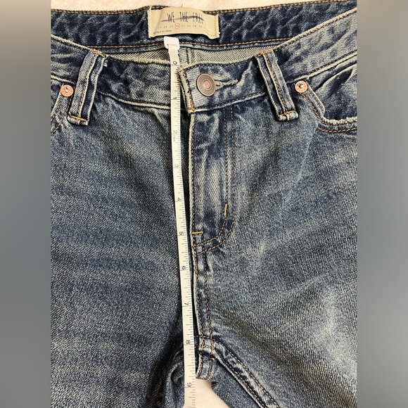 We The Free People Vintage Raw Hem Flared Jeans Size 26 Fringe Cut Out - Picture 7 of 10